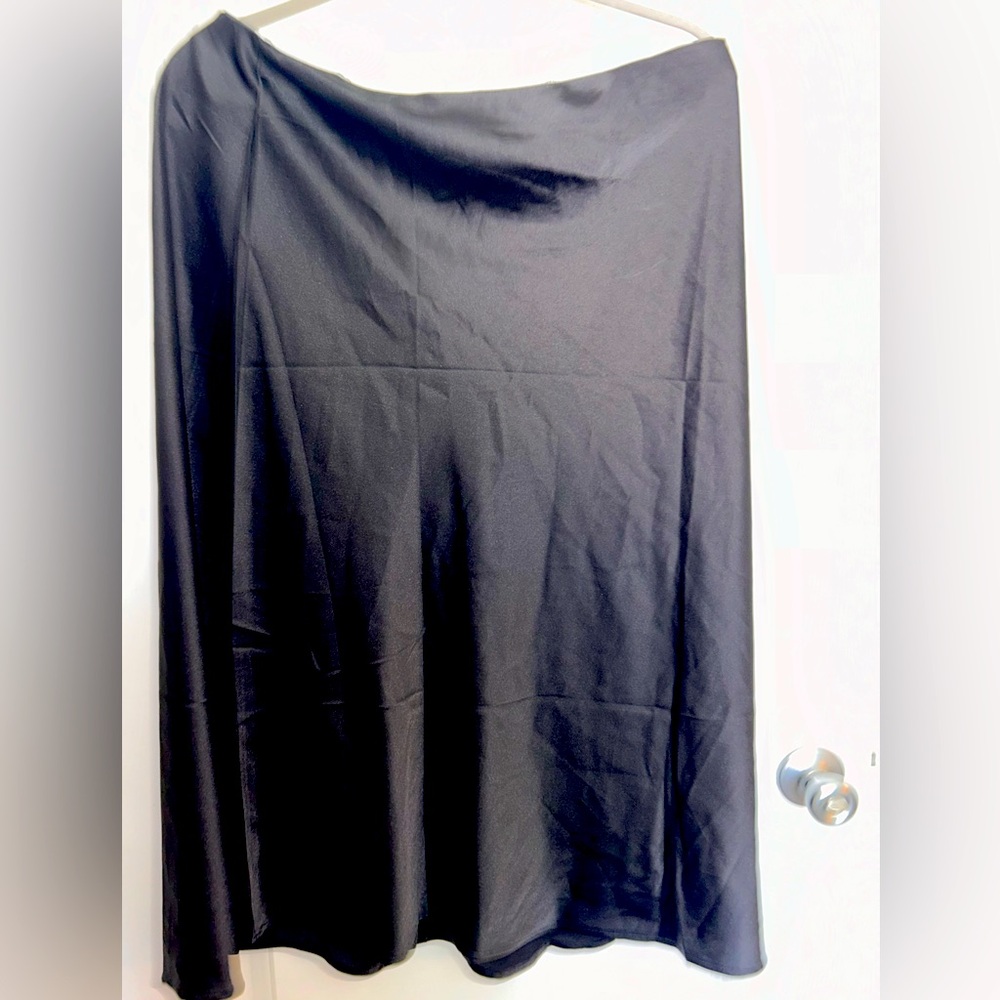 Used black satin slip skirt
